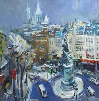 Anna Filimonova, Paris place Clichy sous la neige